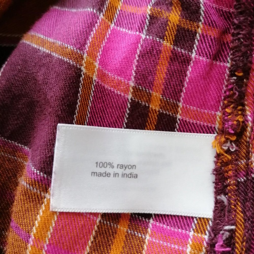 Lane Bryant Multicolor Collared Plaid Hi Low Hem Button Up Shirt Size 18/20 - Picture 6 of 7